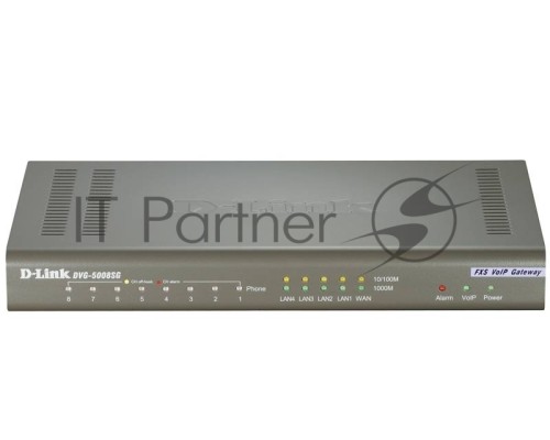 Интернет-телефония D-Link DVG-5008SG/A1A Голосовой шлюз с 8 FXS-портами, 1 WAN-портом 10/100/1000Base-T и 4 LAN-портами 10/1000Base-T