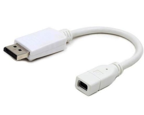 [переходник] Cablexpert Переходник miniDisplayPort - DisplayPort, 20F/20M, длина 16см, белый (A-mDPF-DPM-001-W)