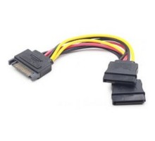 Gembird/Cablexpert Кабель питания SATA, 15см, 15pin (M)/2x15pin(F), на 2 SATA устр (CC-SATAM2F-01)