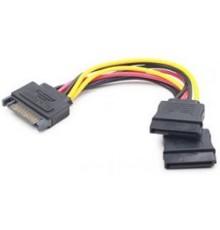 Gembird/Cablexpert Кабель питания SATA, 15см, 15pin (M)/2x15pin(F), на 2 SATA устр (CC-SATAM2F-01)