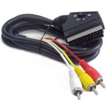 Кабель аудио/видео Gembird, SCART / 3xRCA, с переключателем направления сигнала, 1.8м (CCV-519-001)