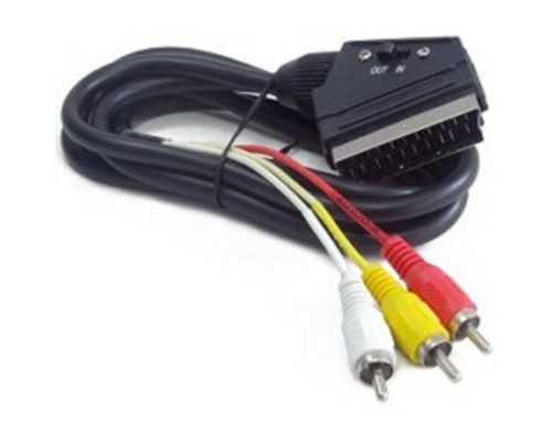 [кабели] Кабель аудио/видео Gembird, SCART / 3xRCA, с переключателем направления сигнала, 1.8м (CCV-519-001)