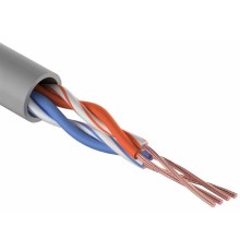 Rexant (01-0026) Кабель витая пара U/UTP, CAT 5e, PVC, 2PR, 24AWG, INDOOR, STRANDED, серый, 305м