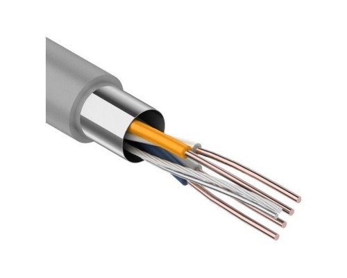 [Экранированная витая пара FTP (бухты)] Rexant (01-0125) Кабель витая пара F/UTP, CAT 5e, PVC, 2PR, 24AWG, INDOOR, STRANDED, серый, 305м