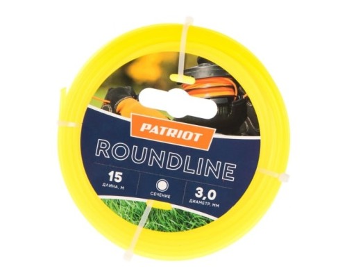 [Бензоинструменты] Леска Roundline D 3,0 мм L 15 м [805201019] (круглая, желтая) 300-15-1 на пластиковой обойме, блистерн.тип