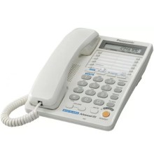 Panasonic KX-TS2368RUW (белый) {2 линии, конференц-связь, спикер., 30 номеров памяти, ЖКД, Flash, часы }