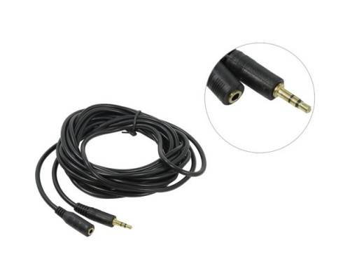 [кабели] Exegate EX205310RUS Удлинитель звуковой (3.5mm Jack M - 3.5mm Jack F) 5м Exegate, позолоченные разъемы
