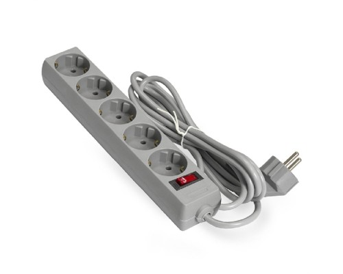 [Сетевой фильтр] Exegate EX221186RUS Сетевой фильтр Exegate SP-5-3G (5 розеток, 3м, евровилка, серый)