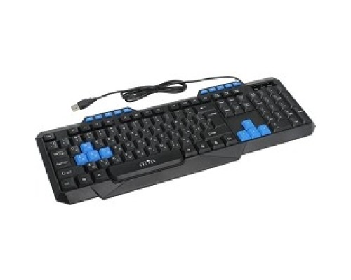 [Клавиатура] Oklick 750G черный/черный-синий USB [337452]