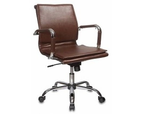 [Офисное кресло или стул] Бюрократ H-993-Low/Brown кресло руководителя низкая спинка коричневый искусственная кожа крестовина хромированная