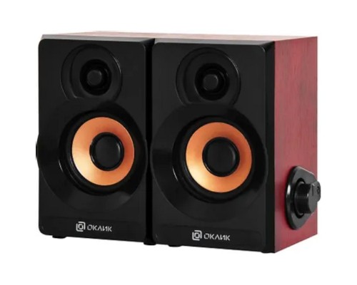 [Колонки Oklick] Оклик OK-161 2.0 черный/вишня 6Вт