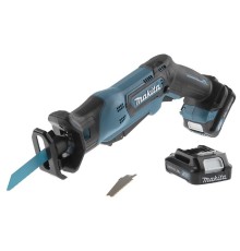 Makita JR103DWAE Пила сабельная аккумуляторная [JR103DWAE] {10.8В,2х2Ач Li-ion(слайд),0-3300об\м,ход-13мм,рез-50мм,1.3кг,чем,подсв,б\кл замена пилки}