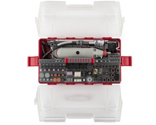 [Шлифовальная машина] ЗУБР Гравер [ЗГ-130ЭК H242] { электрический с набором мини-насадок в кейсе, 242 предмета }