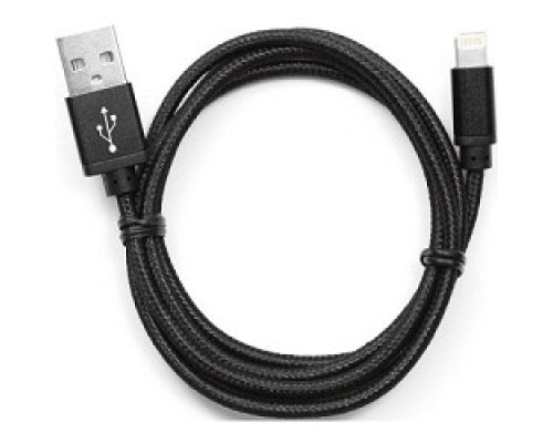 [кабели] Gembird Кабель USB 2.0 Cablexpert CC-ApUSB2bk1m, AM/Lightning 8P, 1м, нейлоновая оплетка, алюминиевые разъемы, черный, пакет