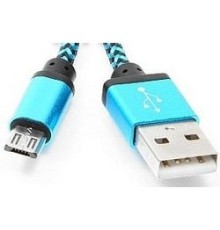 Gembird Кабель USB 2.0 Cablexpert CC-mUSB2bl1m, AM/microBM 5P, 1м, нейлоновая оплетка, алюминиевые разъемы, синий, пакет