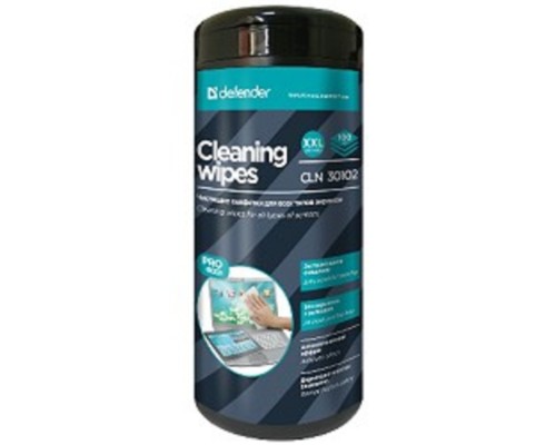 [Чистящие средства ] DEFENDER Влажные чистящие салфетки  CLN 30102 PRO в пласт. тубе, 100шт.