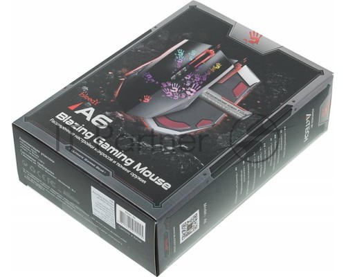 Мышь A4Tech Bloody A6 Blazing black Laser (4000dpi) USB Gaming (8but)