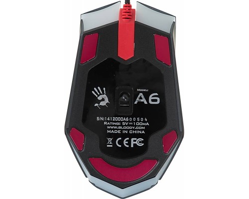 Мышь A4Tech Bloody A6 Blazing black Laser (4000dpi) USB Gaming (8but)