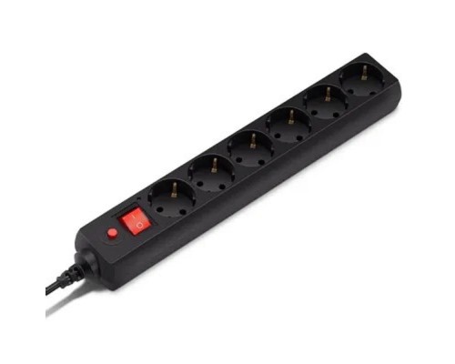 [Сетевые фильтры] BURO Сетевой фильтр, 6 розеток, 3 метра, (600SH-3-B), черный (коробка) {992272}