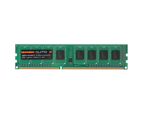[Модуль памяти] QUMO DDR3 DIMM 4GB (PC3-12800) 1600MHz QUM3U-4G1600C11 512x8chips OEM/RTL