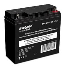Exegate ES255177RUS Аккумуляторная батарея DTM 1217 (12V 17Ah, клеммы F3 (болт М5 с гайкой))