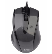 Мышь проводная A4Tech N-500F серый глянец/черный, 1200 dpi, USB, кнопки - 4