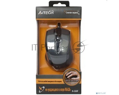 Мышь проводная A4Tech N-500F серый глянец/черный, 1200 dpi, USB, кнопки - 4