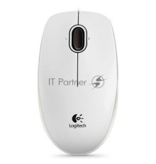 Мышь проводная Logitech B100 белый, 1000 dpi, USB, кнопки - 3