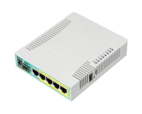 [Сетевое оборудование] MikroTik RB960PGS Маршрутизатор hEX PoE, 1х SFP, 128MB RAM, 5x Gigabit LAN, USB, plastic case and PSU