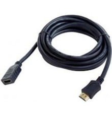 Кабель-удлинитель HDMI Cablexpert CC-HDMI4X-6, 19M/19F, v2.0, позол.разъемы, экран, 1.8м, черный, пакет