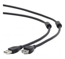 Cablexpert Кабель удлинитель USB2.0 Pro CCF2-USB2-AMAF-6, AM/AF, 1.8м, экран, 2феррит.кольца, черный, пакет