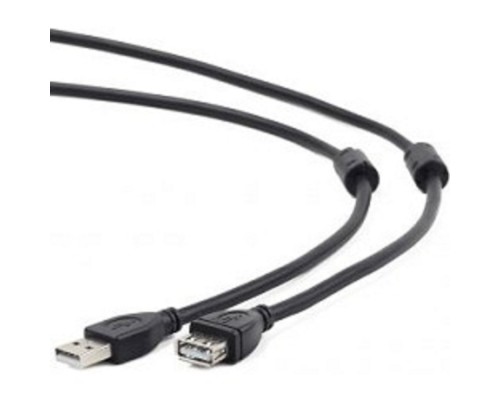[кабели] Cablexpert Кабель удлинитель USB2.0 Pro CCF2-USB2-AMAF-6, AM/AF, 1.8м, экран, 2феррит.кольца, черный, пакет