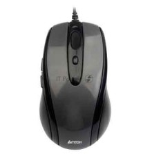 Мышь проводная A4Tech N-708X серый глянец/черный, 1600 dpi, USB, кнопки - 6