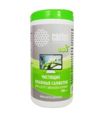 CACTUS Салфетки CS-T1001E для экранов и оптики туба 100шт влажных