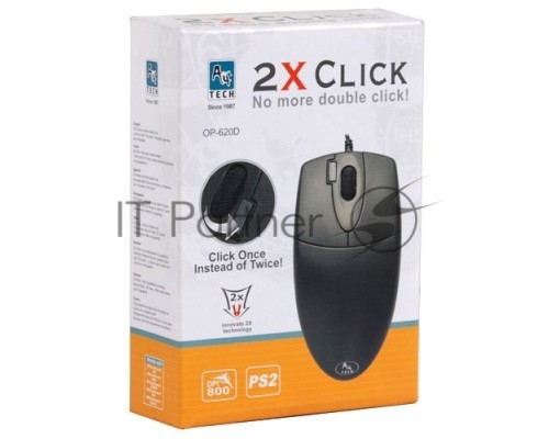 Мышь проводная A4Tech OP-620D черный, 1000 dpi, USB, кнопки - 4
