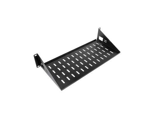 [Аксессуар] ЦМО Полка перфорированная консольная 2U, глубина 200 мм,цвет черный (МС-20-9005)