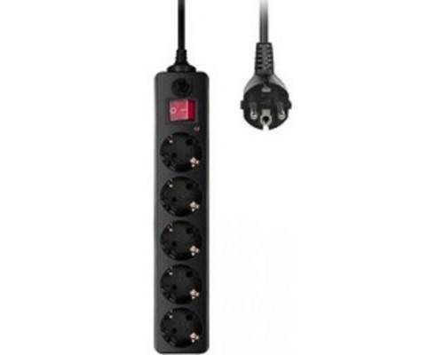 [Сетевые фильтры] BURO Сетевой фильтр, 5 розеток, 1.8 метра, (500SH-1.8-B), черный (коробка) {992289}