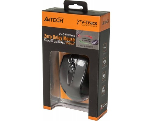 Мышь беспроводная A4Tech G9-500F черный, 1200 dpi, радиоканал, USB, кнопки - 4