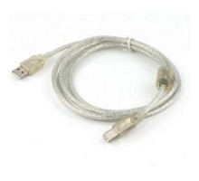 Cablexpert Кабель USB 2.0 Pro, AM/BM, 2м, экран, 2 феррит.кольца, прозрачный (CCF-USB2-AMBM-TR-2M)