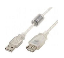 Cablexpert Кабель удлинитель USB2.0 Pro, AM/AF, 3м, экран, 2 феррит.кольца, прозрачный (CCF-USB2-AMAF-TR-10)