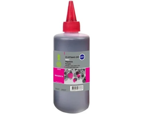 [расходные материалы] CACTUS Чернила CS-EPT6643-250 пурпурный 250мл для Epson L100/L110/L120/L132/L200/L210/L222/L300/L312/L350/L355/L362/L366/L456/L550/L555/L566/L1300