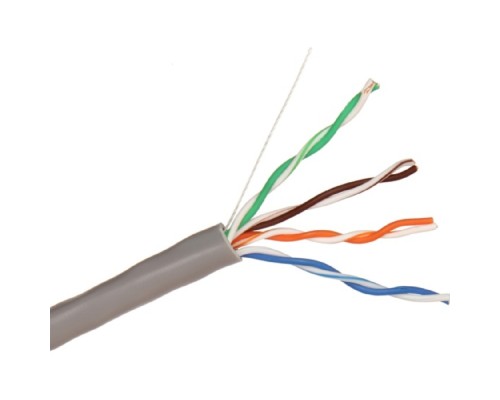 [Кабель] Exegate EX256748RUS Кабель UTP 4 пары кат.5e Exegate бескислородная медь,24AWG, FLUKE® test pass, бухта 305м, серый, PVC