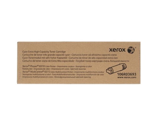 [Расходные материалы] XEROX 106R03693 Тонер-картридж экстра-повышенной емкости для Phaser 6510/6515 голубой, 4300 стр.