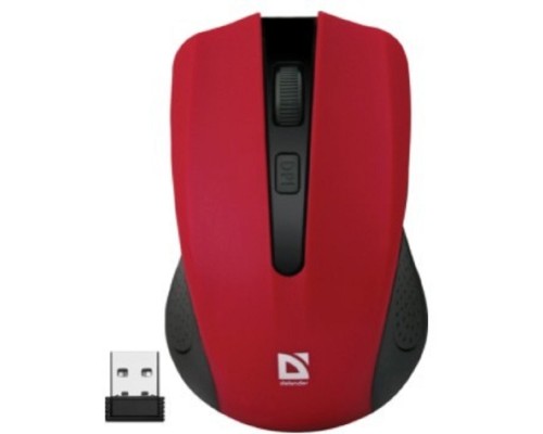 [Мышь] Defender Accura MM-935 Red USB [52937]{Беспроводная оптическая мышь, 4 кнопки,800-1600 dpi}