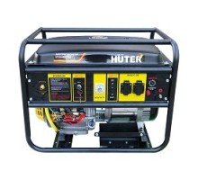 Huter DY6500LXG 64/1/32 Электрогенератор { четырехтактный, 5000Вт, 220В/50Гц, 81Дб, принудительное охлаждение, бак 22 л, расход бензина 374 г/кВтч, расход масла 6,8 г/кВтч, вес 74 кг }