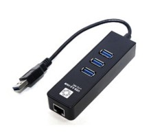 5bites Сетевой адаптер UA3-45-04BK USB3.0 сетевая карта / 3*USB3.0 / RJ45 1G / BLACK