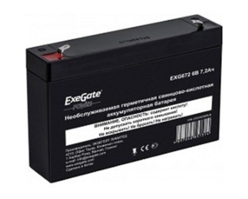 [батареи] Exegate EP234536RUS Аккумуляторная батарея  Exegate EXG672/GP 672, 6В 7.2Ач, клеммы F1