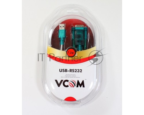 Кабель AM/Com port 9pin 1.2м VCOM адаптер USB -> RS232, DE9P (добавляет в систему новый COM порт), VUS7050