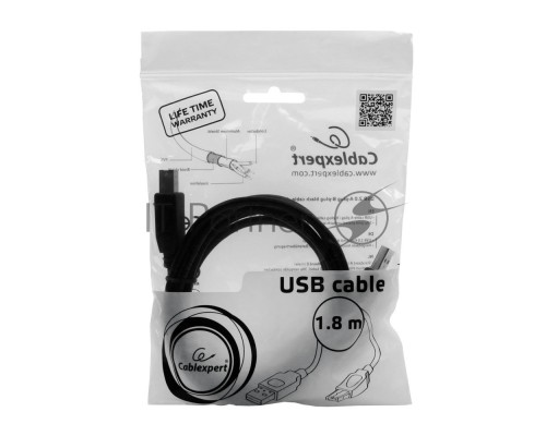 Кабель Gembird CCP-USB2-AMBM-6 USB 2.0 кабель PRO для соед. 1.8м AM/BM  позол. контакты, пакет 