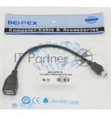 Кабель USB Behpex OTG USB(f)/miniUSB (0.2м)